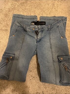Ecko Unlimited Light Blue Boyfriend Cargo Jeans size 11